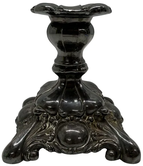 Ornate Silver Taper Candle Holder