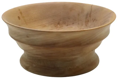 Natural Wood Turned Pedestal Bowl