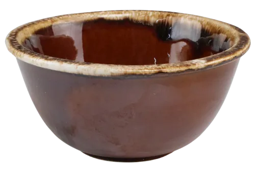 Brown Glazed Ceramic Mixing Bowl - Small