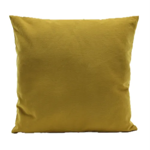 Muddy Yellow Solid Throw Pillow