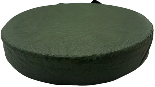 Round Dark Green Children's Floor Cushion With Black Handle