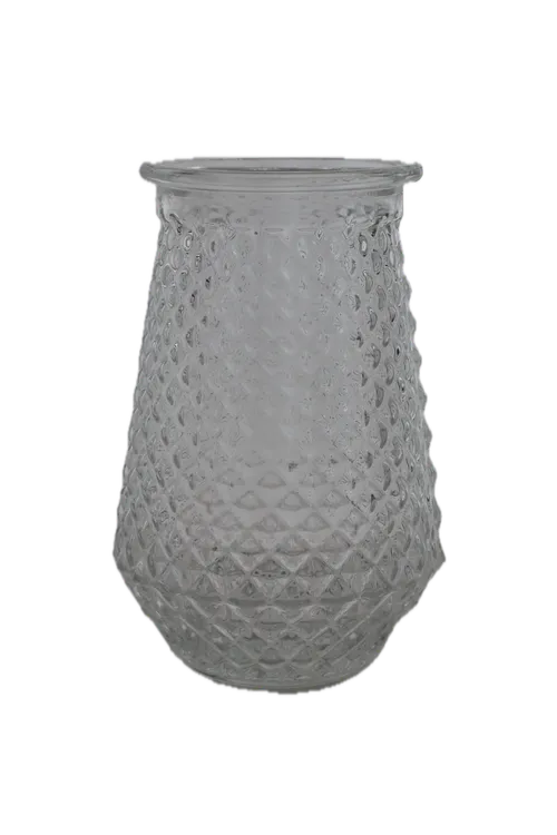 Small Diamond Pebble Clear Glass Vase