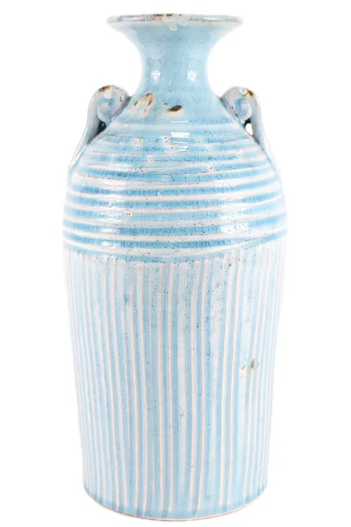 Rustic Blue Jug Style Ceramic Vase