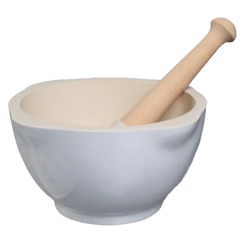 White Stoneware Mortar & Pestle