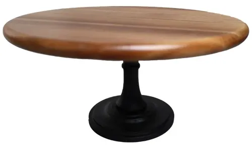 Wood Dessert Stand With Black Base - Large