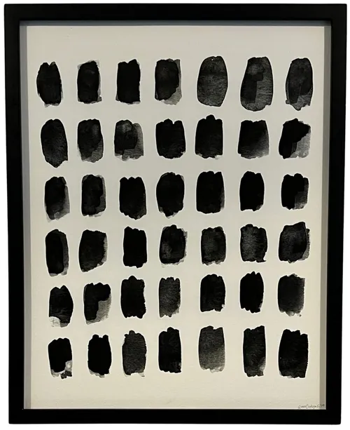 Black Brushstrokes In Black Frame