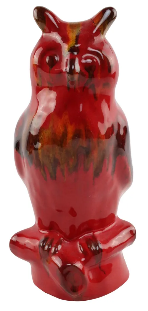 Red Ceramic Owl