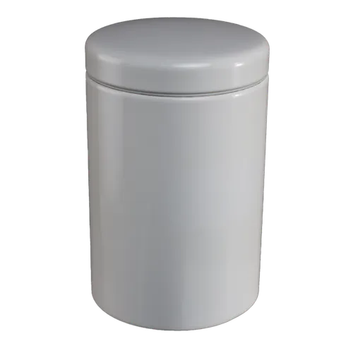 White Tin Storage Canister With Lid