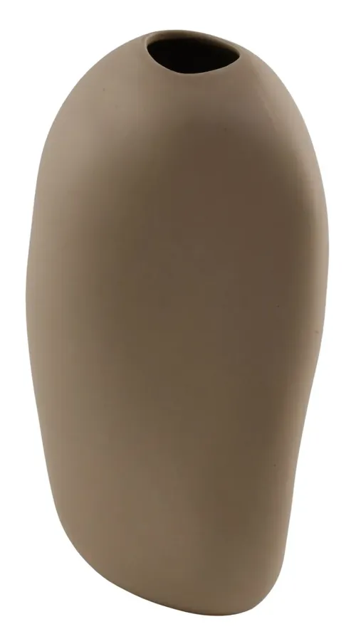 Matte Beige Irregular Shaped Ceramic Vase 