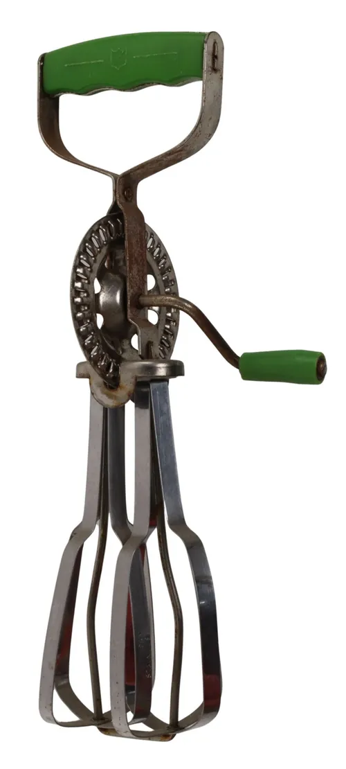 Vintage Hand Mixer With Green Handle