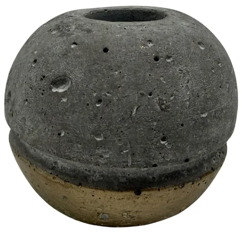 Concrete & Gold Taper Candle Holder
