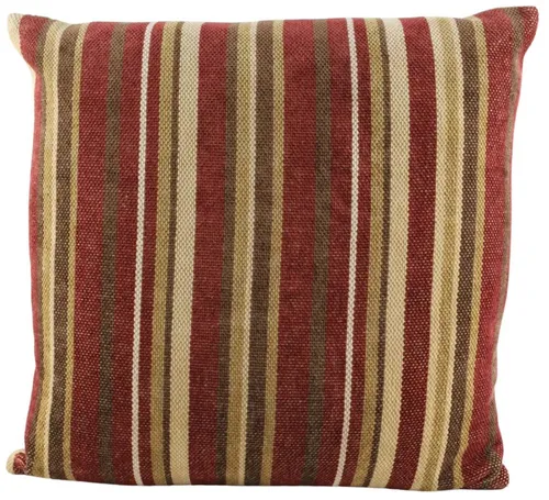 Textured Red & Gold Striped Throw Pillow