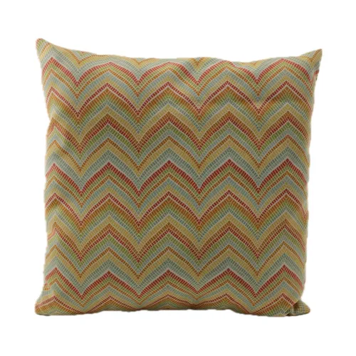 Multicolour Rainbow Mosaic Tile Zig Zag Pattern Throw Pillow