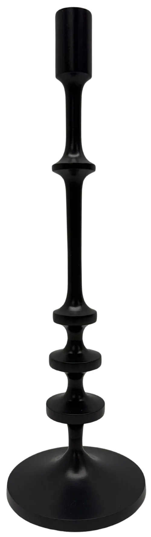 Matte Black Modernist Taper Candle Holder - Small