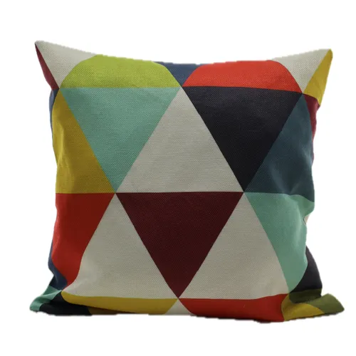 Geometric Triangles Multicolour Throw Pillow