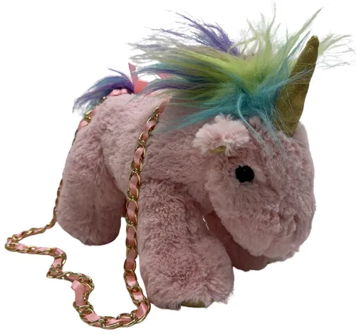 Pink & Rainbow Stuffed Unicorn Purse Plush