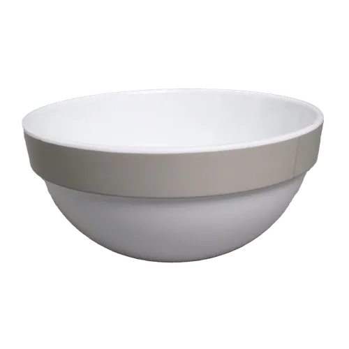 White Melamine Bowl With Grey Rim