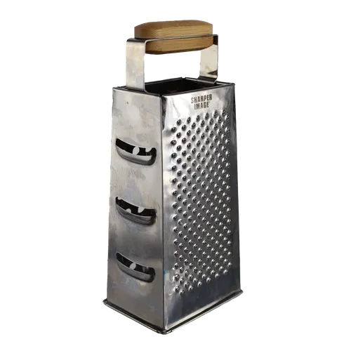 Stainless Box Grater With Bamboo Handle