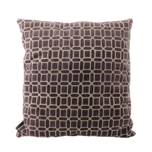 Purple Suede With White Octagonal Print Throw Pillow