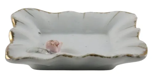 Small Porcelain Decorative Dish With Flower