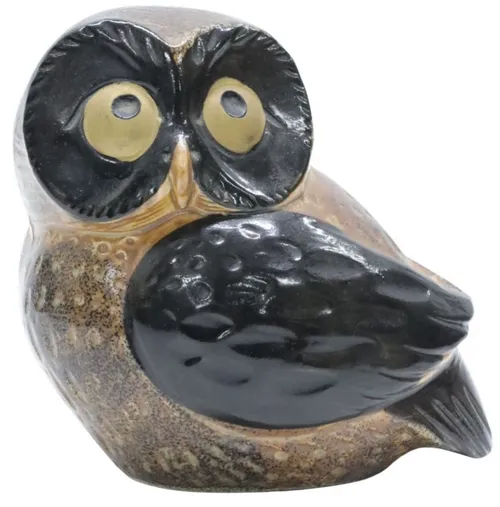 Black & Brown Ceramic Owl