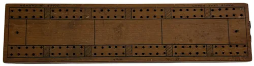 Antique Wood Cribbage Game Board