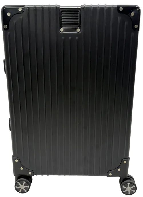 Matte Black Ribbed Hard Carry On Rolling Suitcase