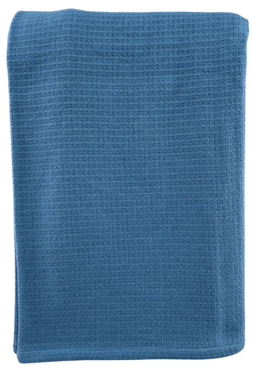 Blue Knit Throw Blanket