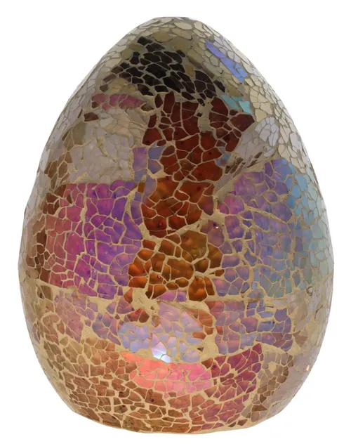 Pink Mosaic Glass Egg Object