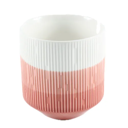 White & Pink Ceramic Plant Pot