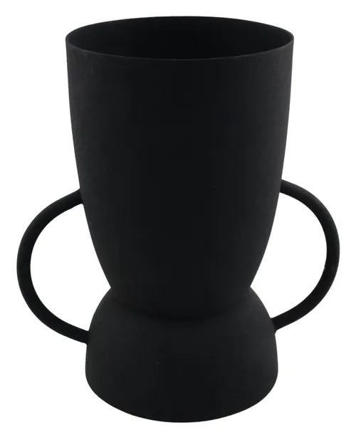 Matte Black Metal Vase