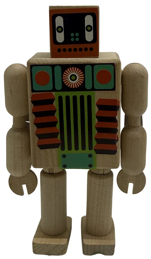 Wood Robot Figure
