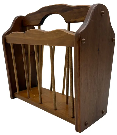 Scalloped Wood Magazine Holder