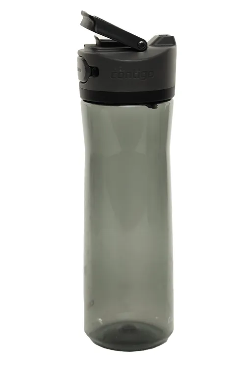 Jet Grey Clear Plastic Water Bottle