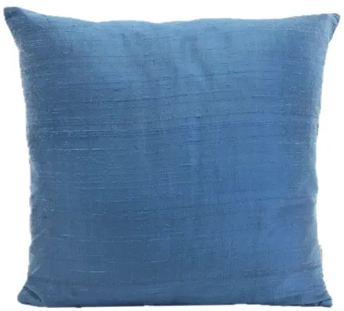 Electric Blue Solid Silk Throw Pillow