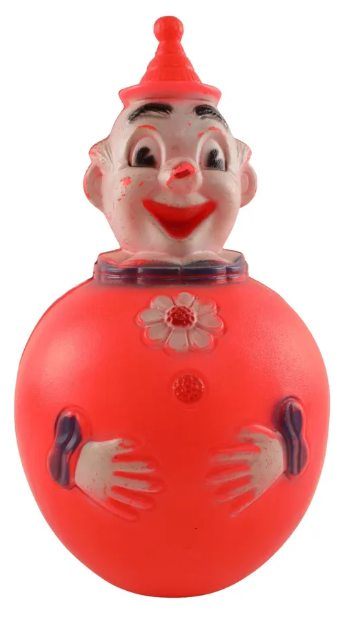 Vintage Red Clown Roly Poly