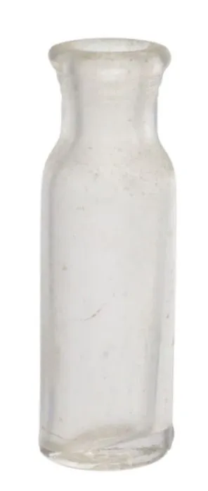 Antique Clear Glass Apothecary Bottle - M