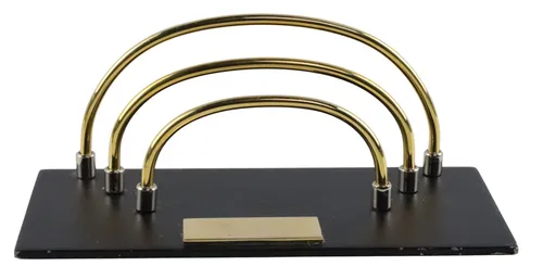 Black Metal & Brass Letter Holder