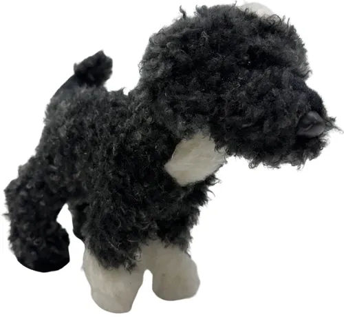 Black & White Stuffed Portuguese Water Dog Plush