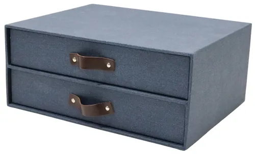 Blue 2 Drawer Letter Box