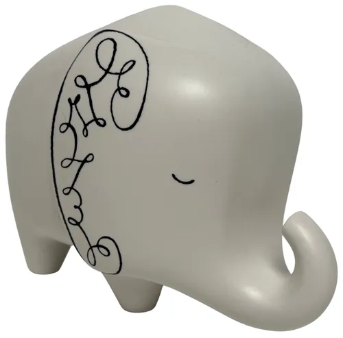 White Ceramic Elephant Bank
