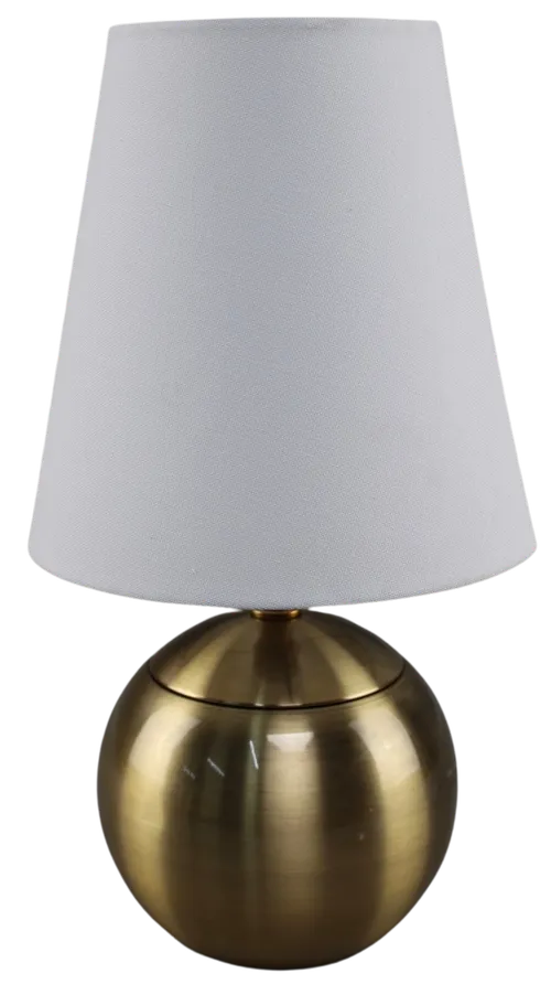 Matte Gold Ball Table Lamp With White Shade