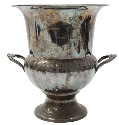 Vintage Engraved Silver Plated Ice Bucket