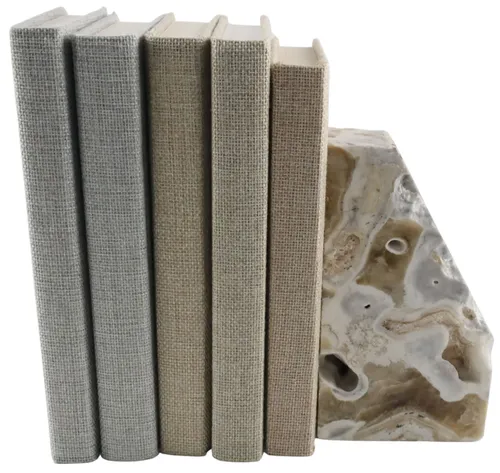 Natural Polished Agate & Quartz Mineral Bookend