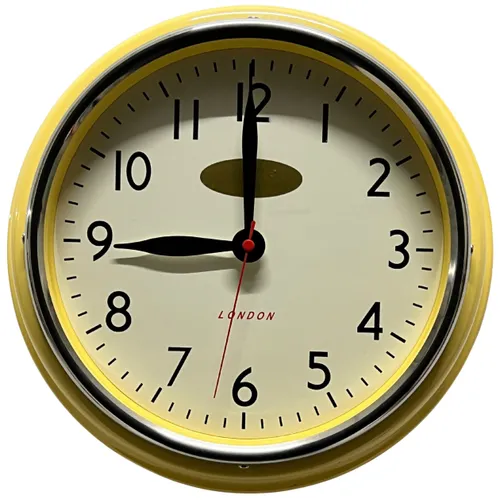 Yellow Metal Wall Clock