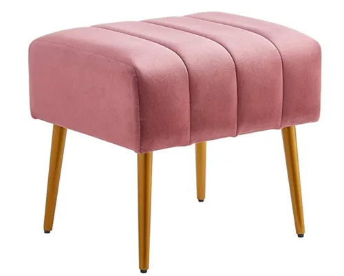Blush Pink Stool With Gold Legs