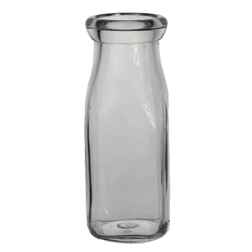 Wide Mouth Small Clear Glass Milk Bottle