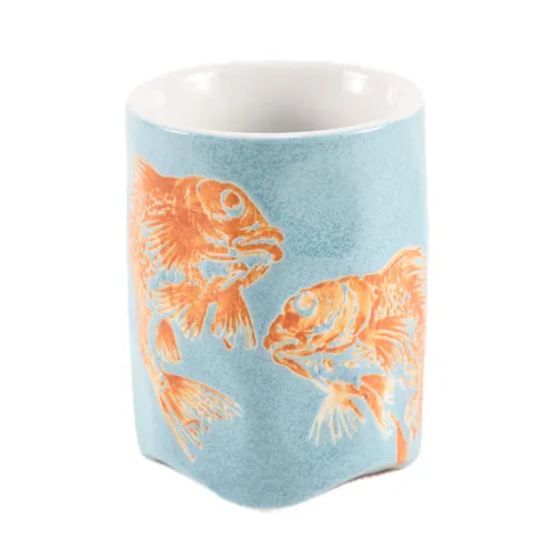 Goldfish Blue Ceramic Plant Pot