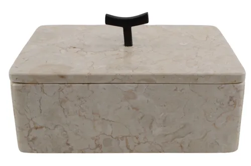 Cream Marble Box With Lid