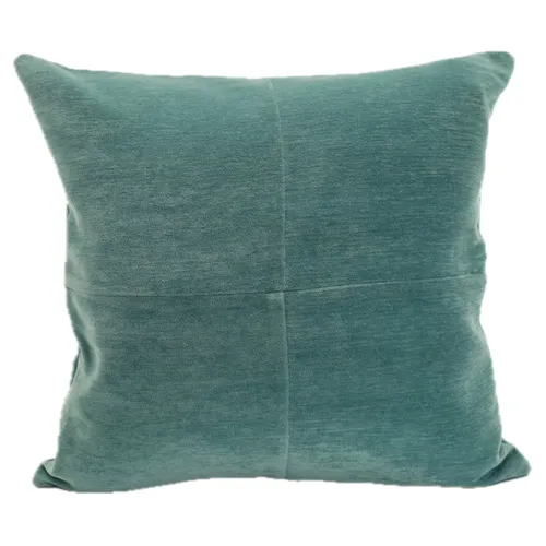 Green Turquoise Velvet Throw Pillow
